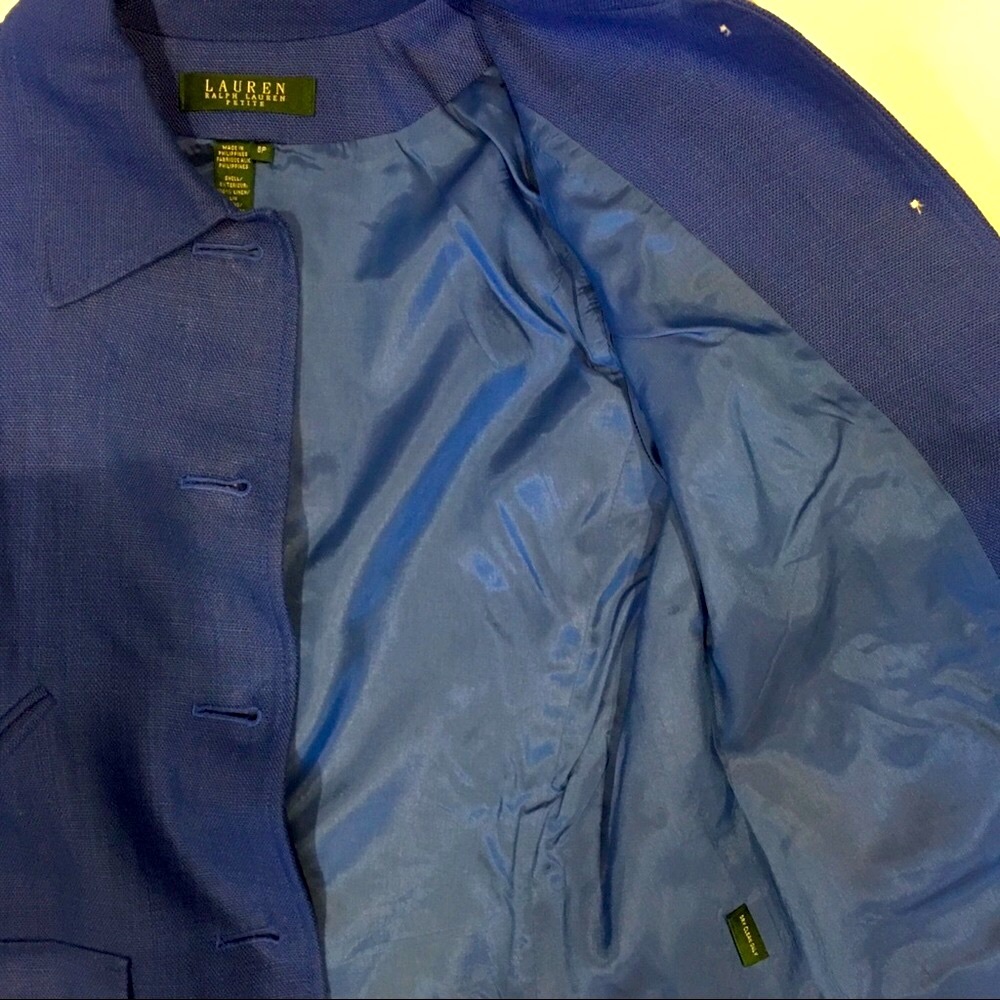 Worn once Ralph Lauren blue linen jacket. - Picture 3 of 3